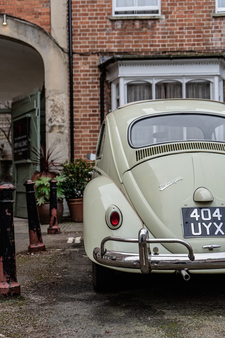 Morris Minor classic car parked on street