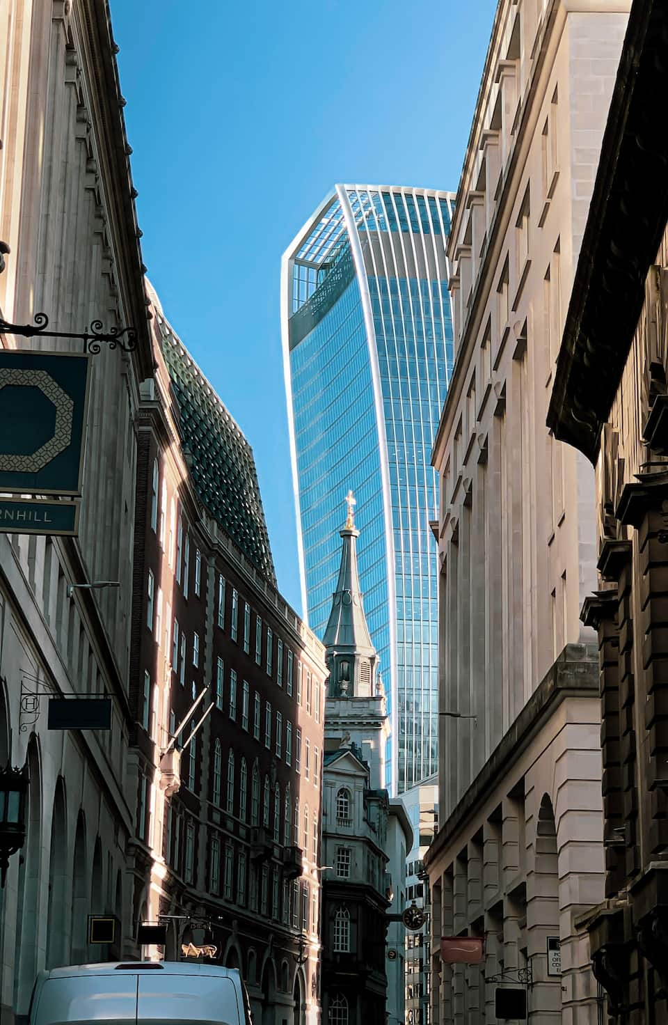 London city streets around the Walkie Talkie