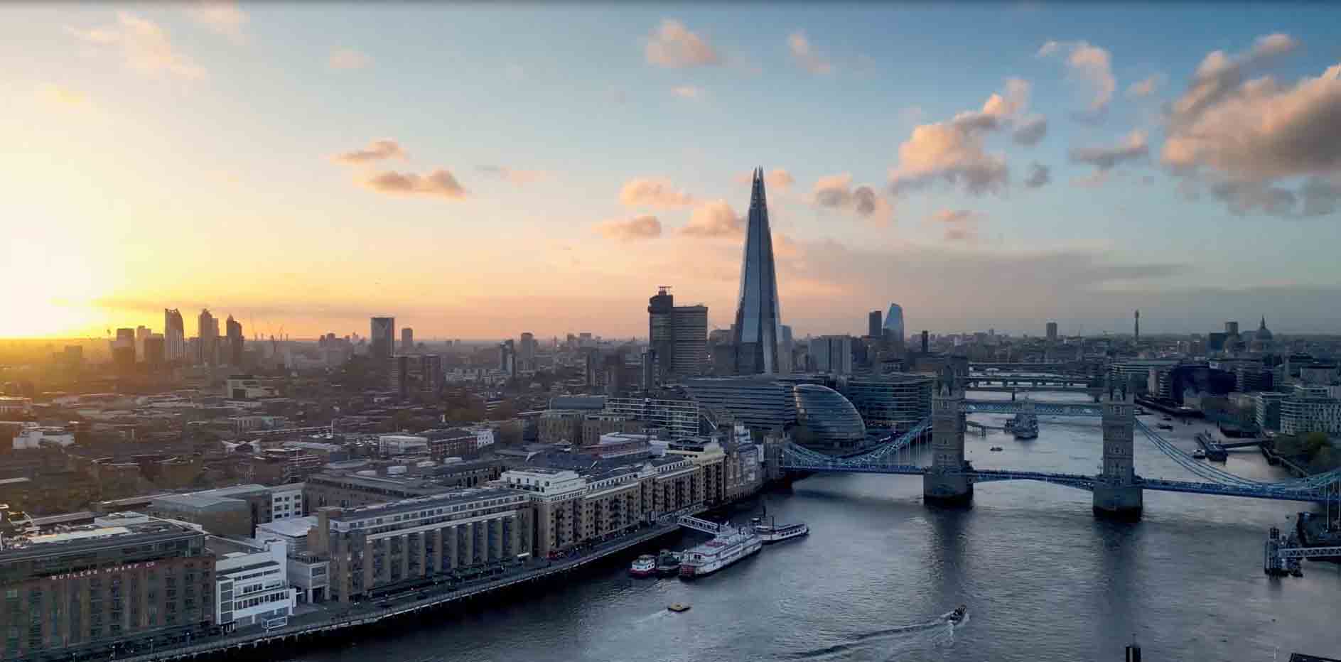 London skyline at sunrise