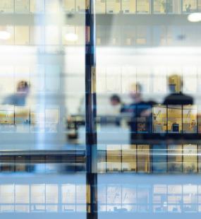 Blurred out office building