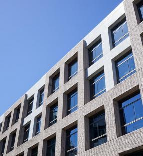 building on blue sky