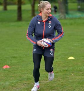 Woman rugby training