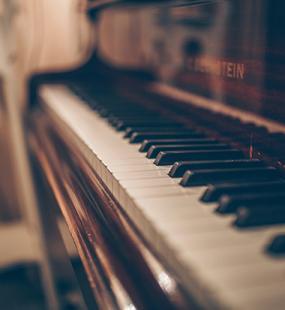 Close up shot of a piano