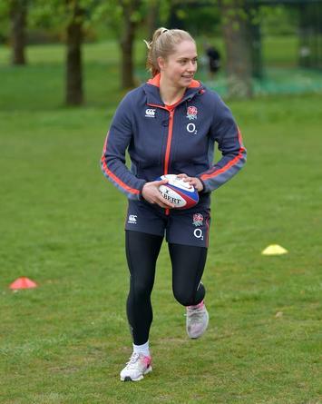 Woman rugby training Woman rugby training