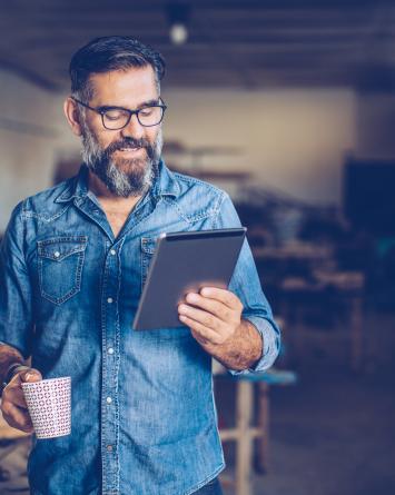man with tablet man with tablet