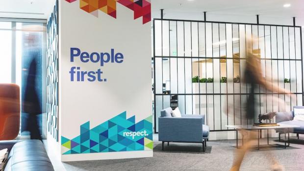 People First banner in the office