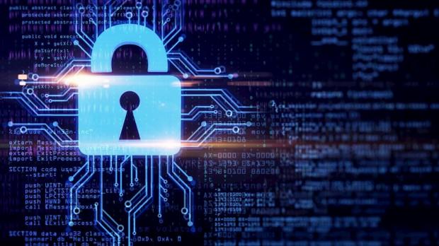 Blue lock on page of coding