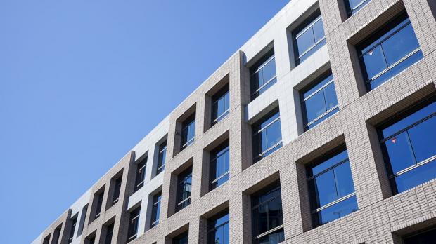 building on blue sky