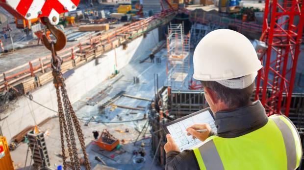 Engineer on building site