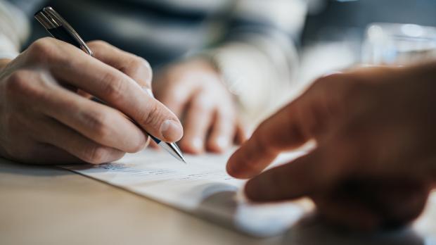 accountant writing